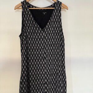 Garnet Hill Button Up Black Jersey Tank Dress , Size XLG